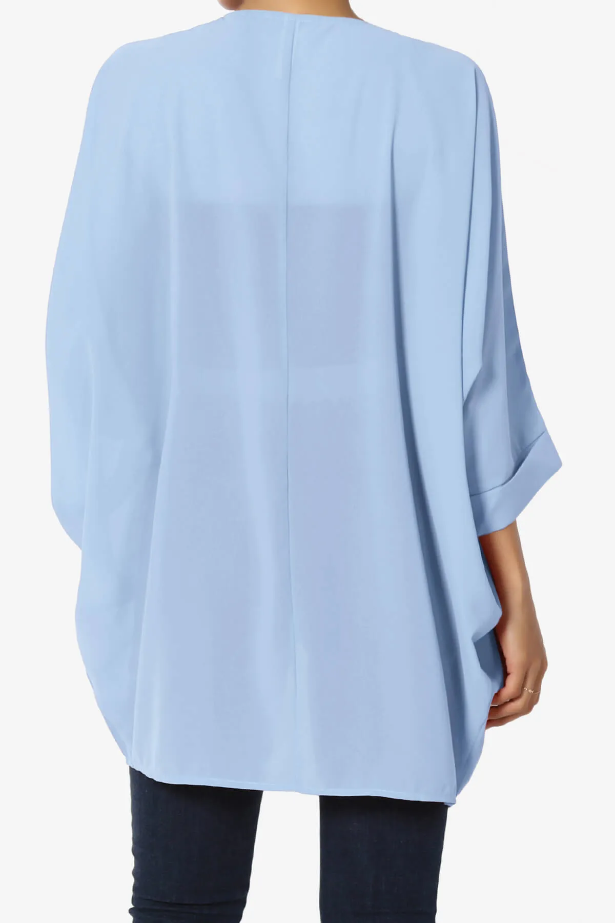 Blivia Pleated Kimono Chiffon Cardigan PLUS