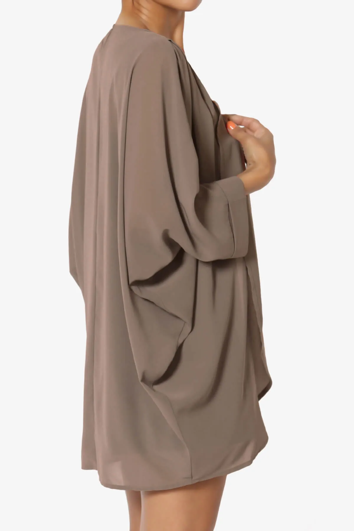 Blivia Pleated Kimono Chiffon Cardigan PLUS