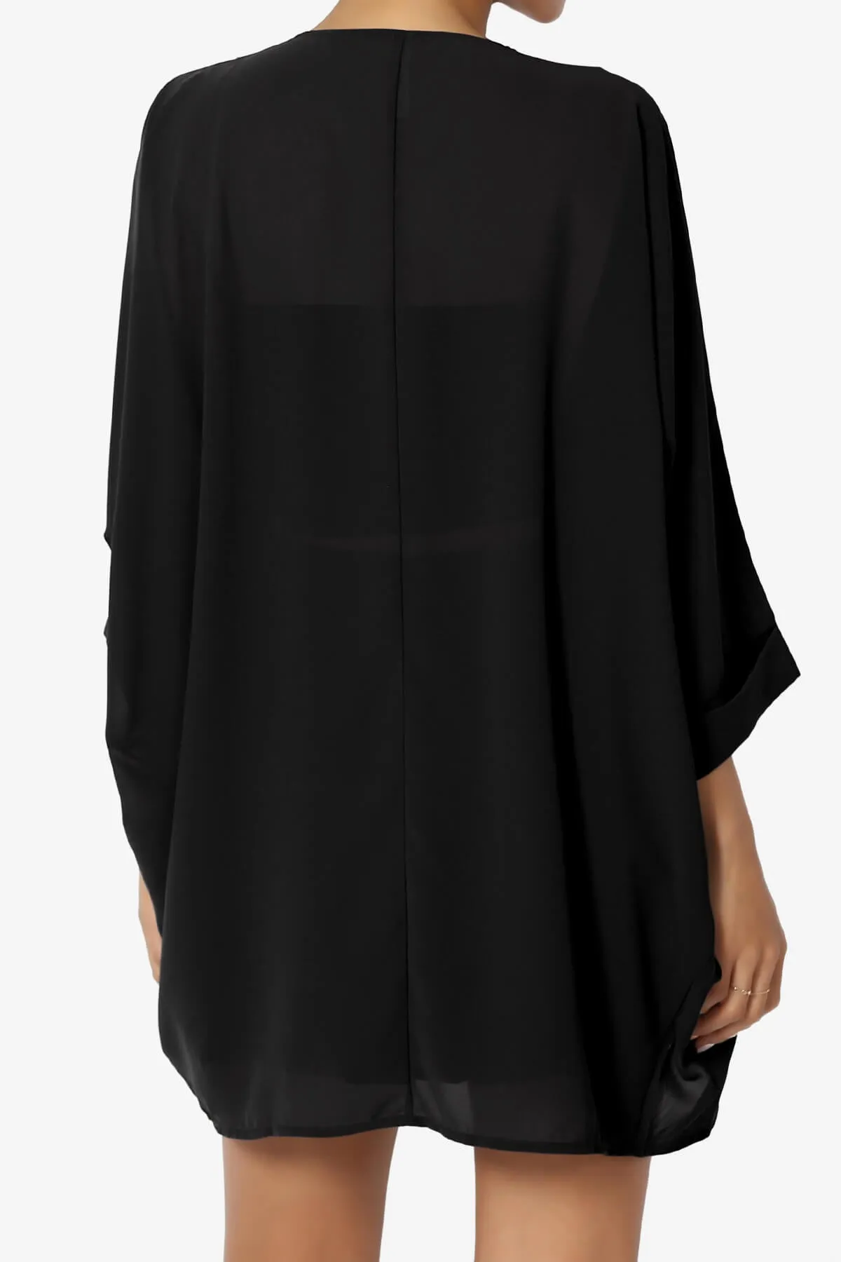 Blivia Pleated Kimono Chiffon Cardigan PLUS