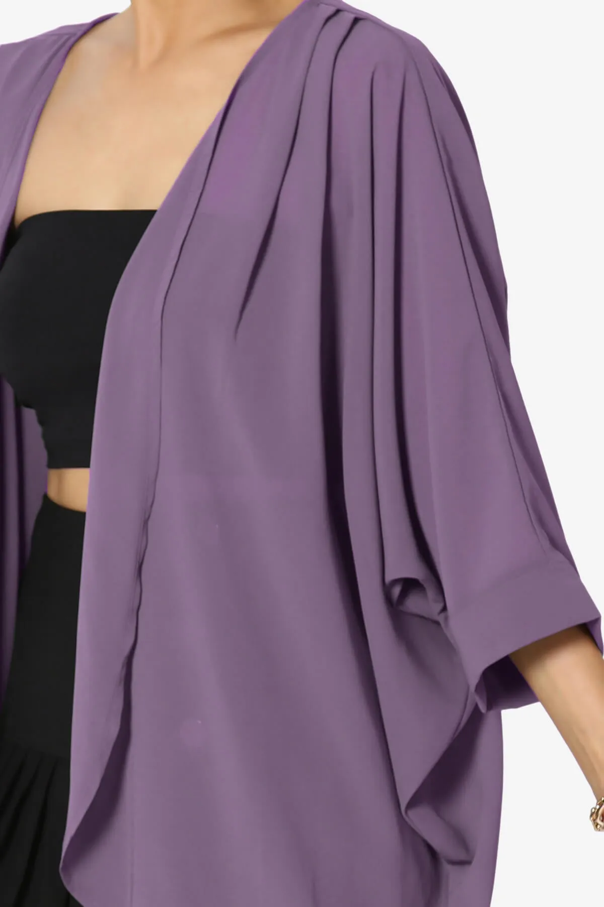 Blivia Pleated Kimono Chiffon Cardigan PLUS