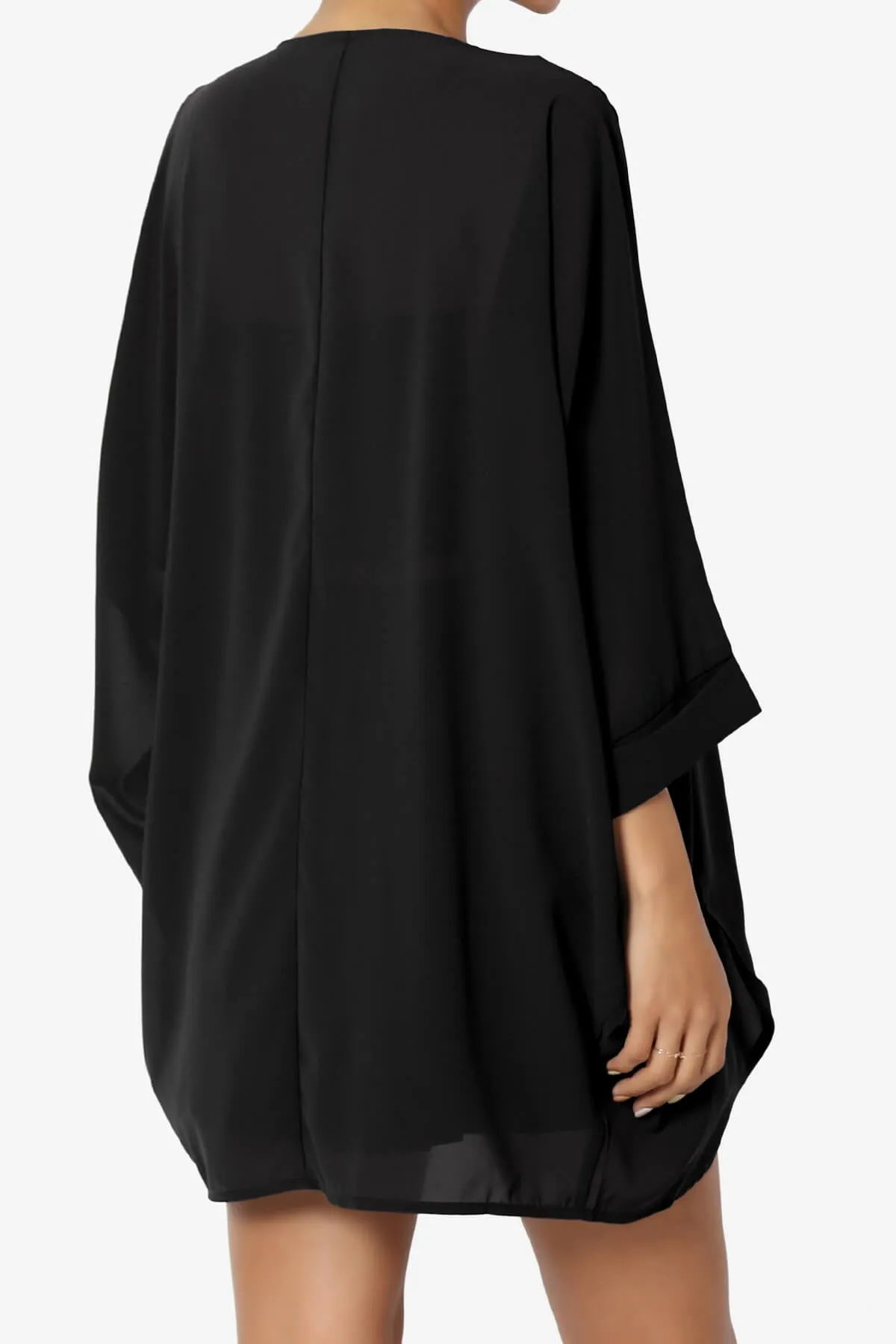 Blivia Pleated Kimono Chiffon Cardigan PLUS