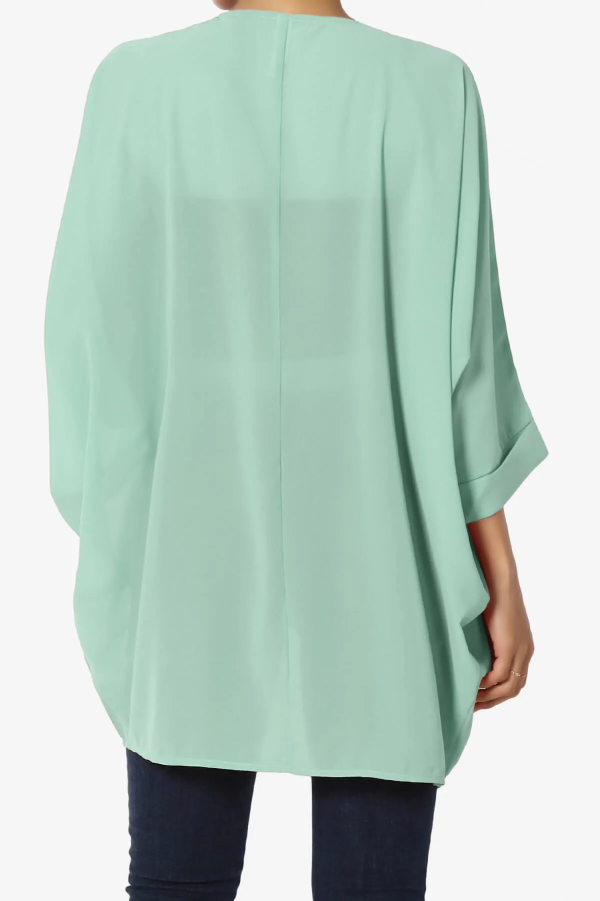Blivia Pleated Kimono Chiffon Cardigan PLUS