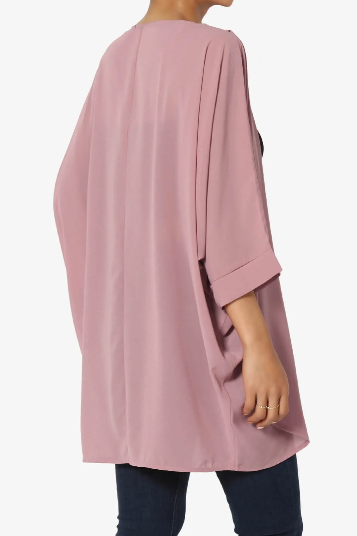 Blivia Pleated Kimono Chiffon Cardigan PLUS