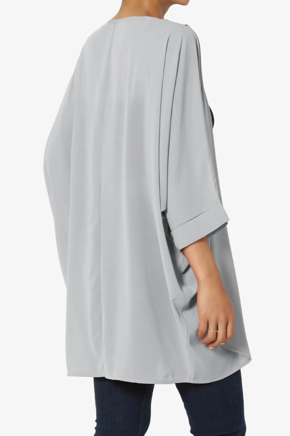 Blivia Pleated Kimono Chiffon Cardigan PLUS