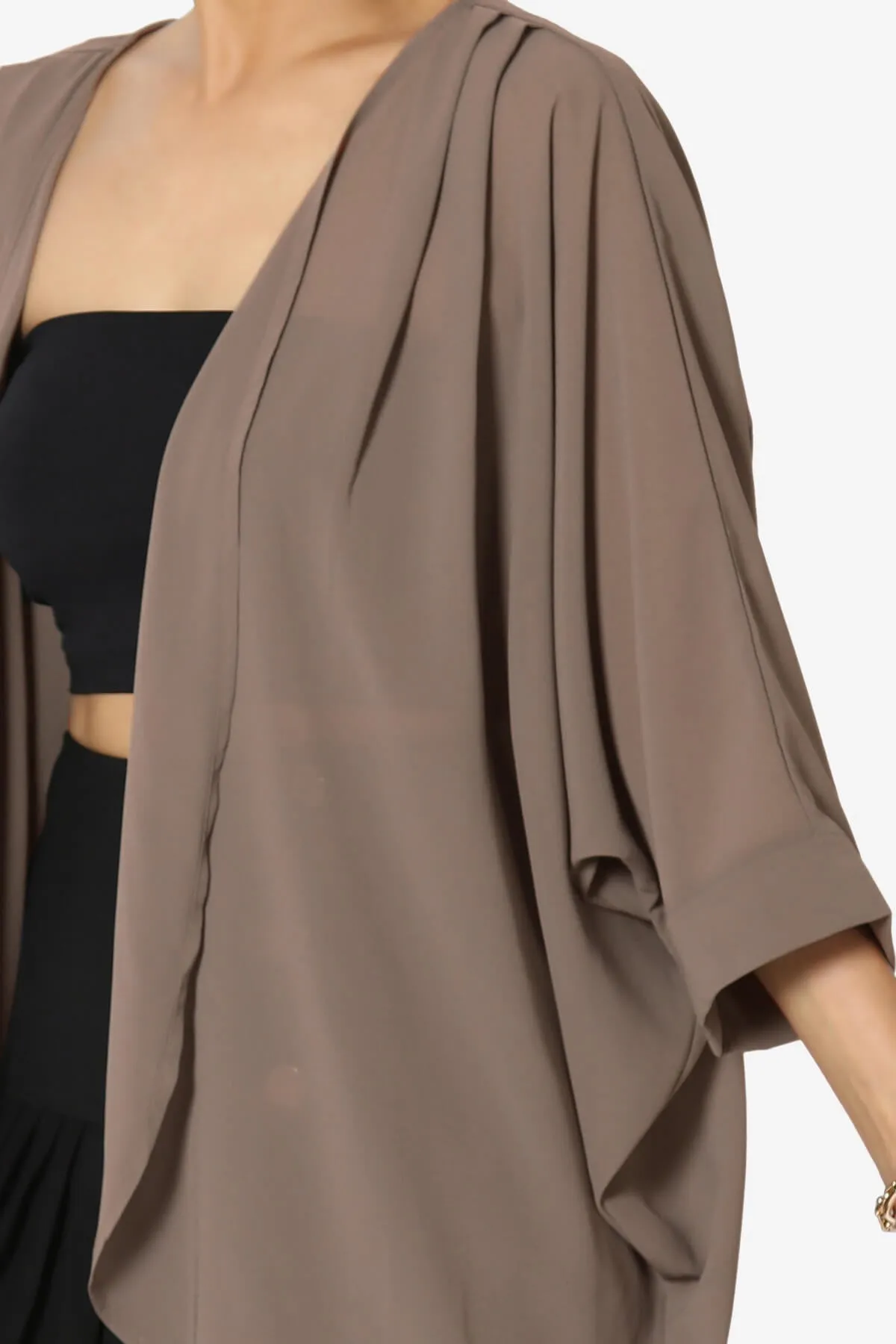 Blivia Pleated Kimono Chiffon Cardigan PLUS