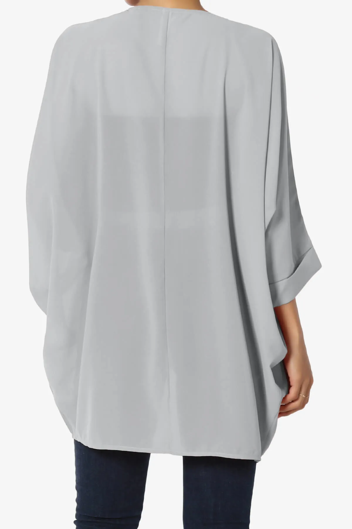 Blivia Pleated Kimono Chiffon Cardigan PLUS