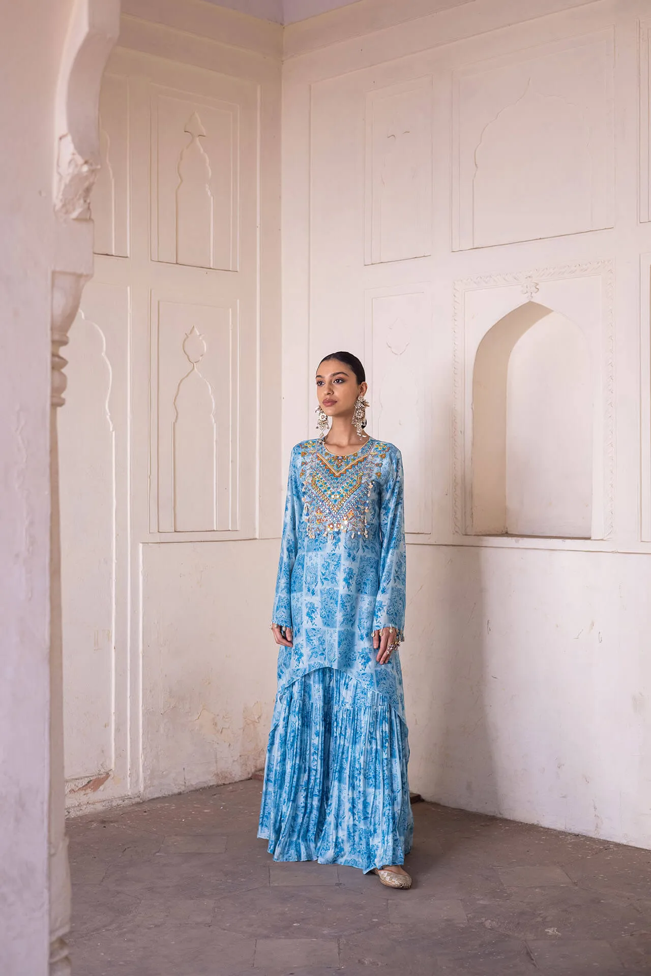 Blue Water Lily Kurta Set