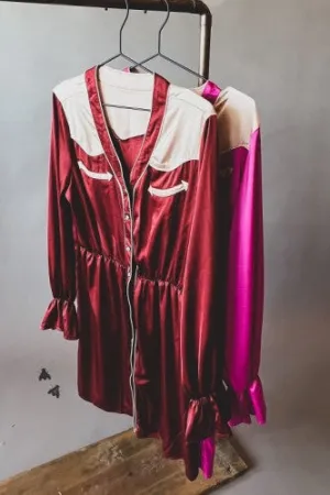 Bonanza Button Front Retro West Dress