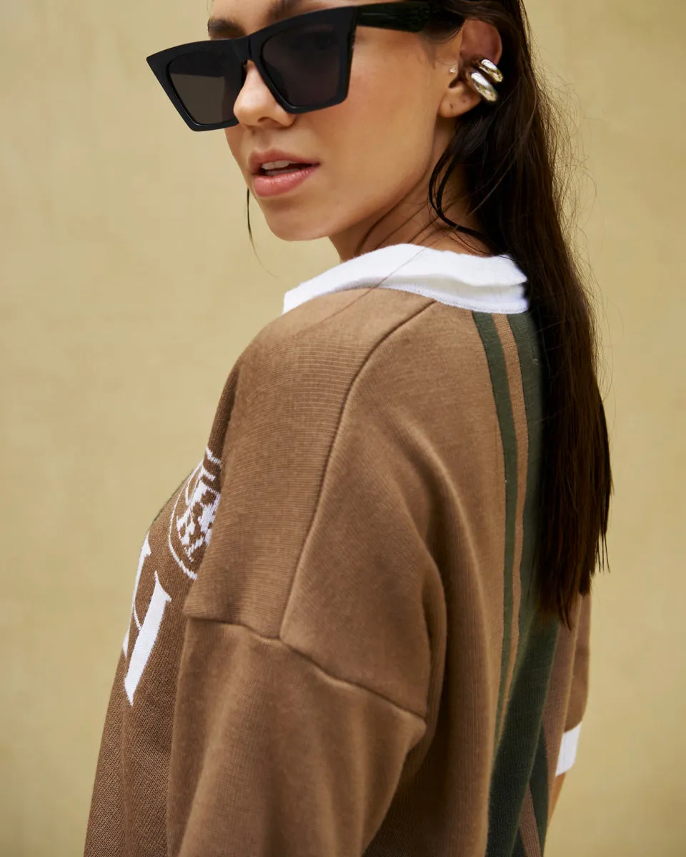 BROWN KNIT POLO