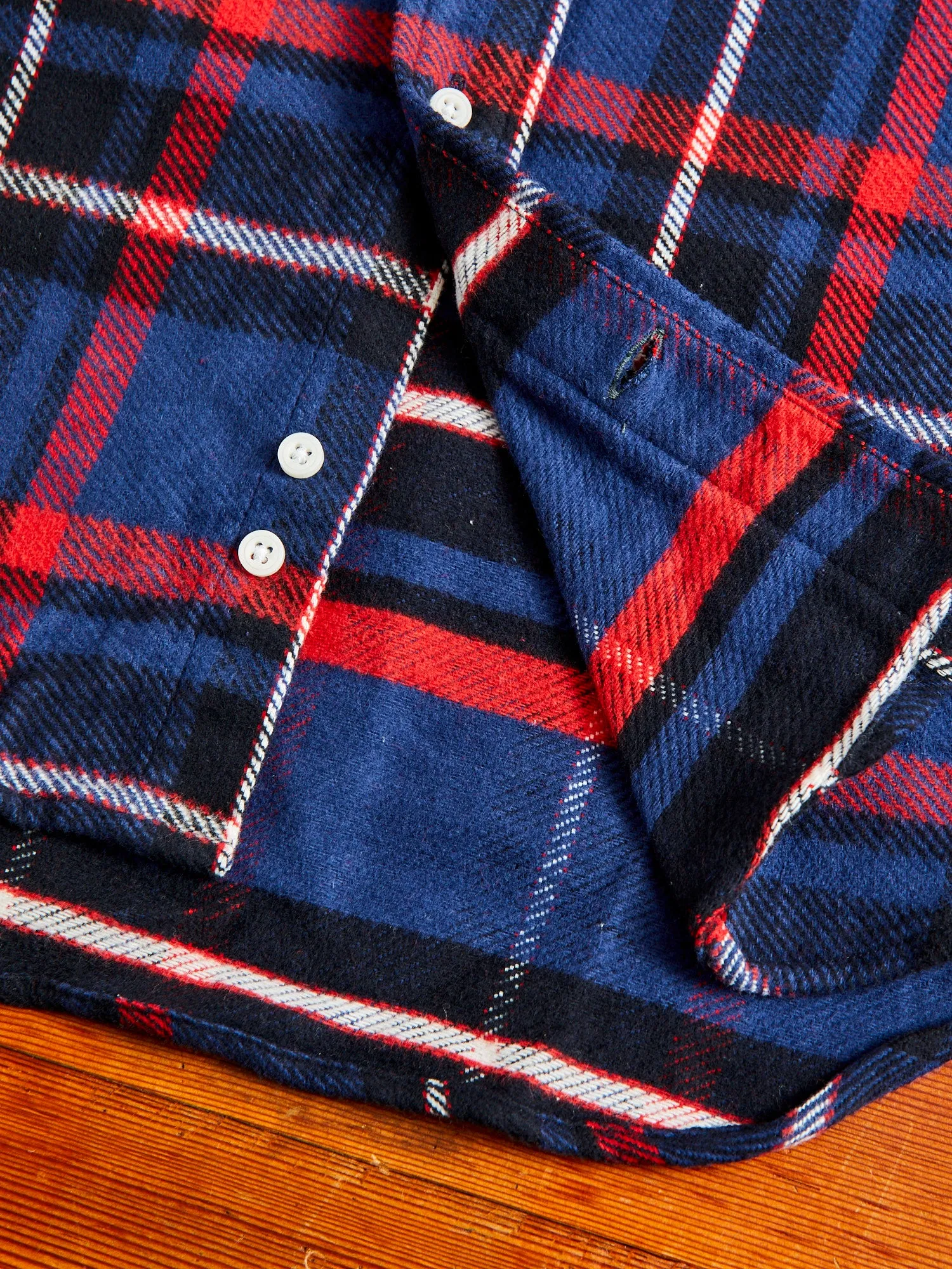 Brushed Triple-Yarn Flannel in Dark Navy