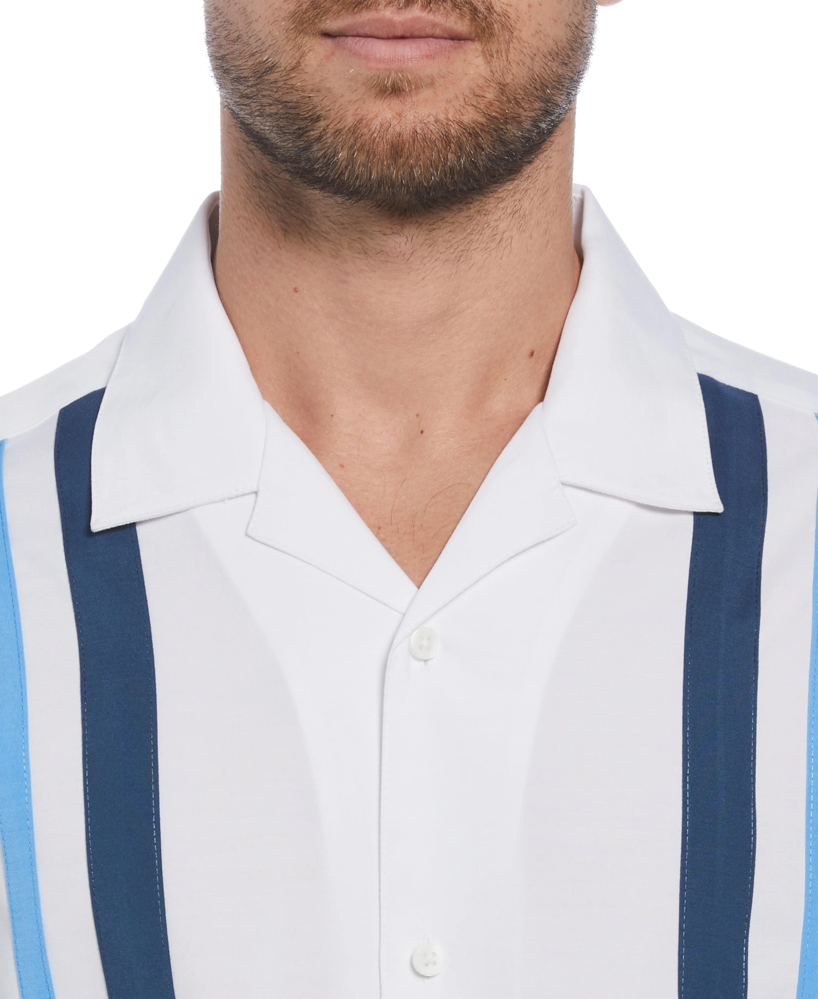 Camp Collar Retro Panel Shirt