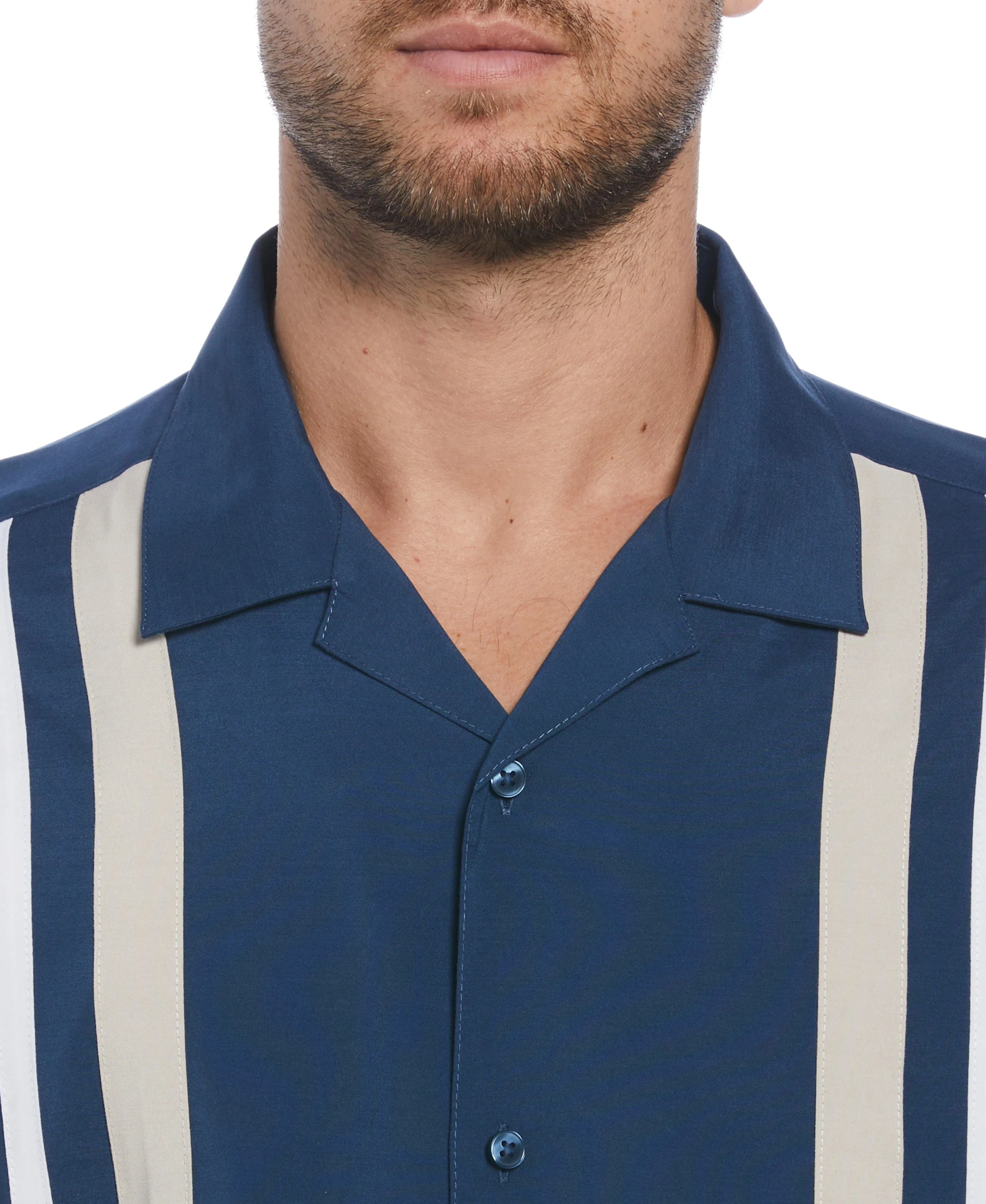 Camp Collar Retro Panel Shirt