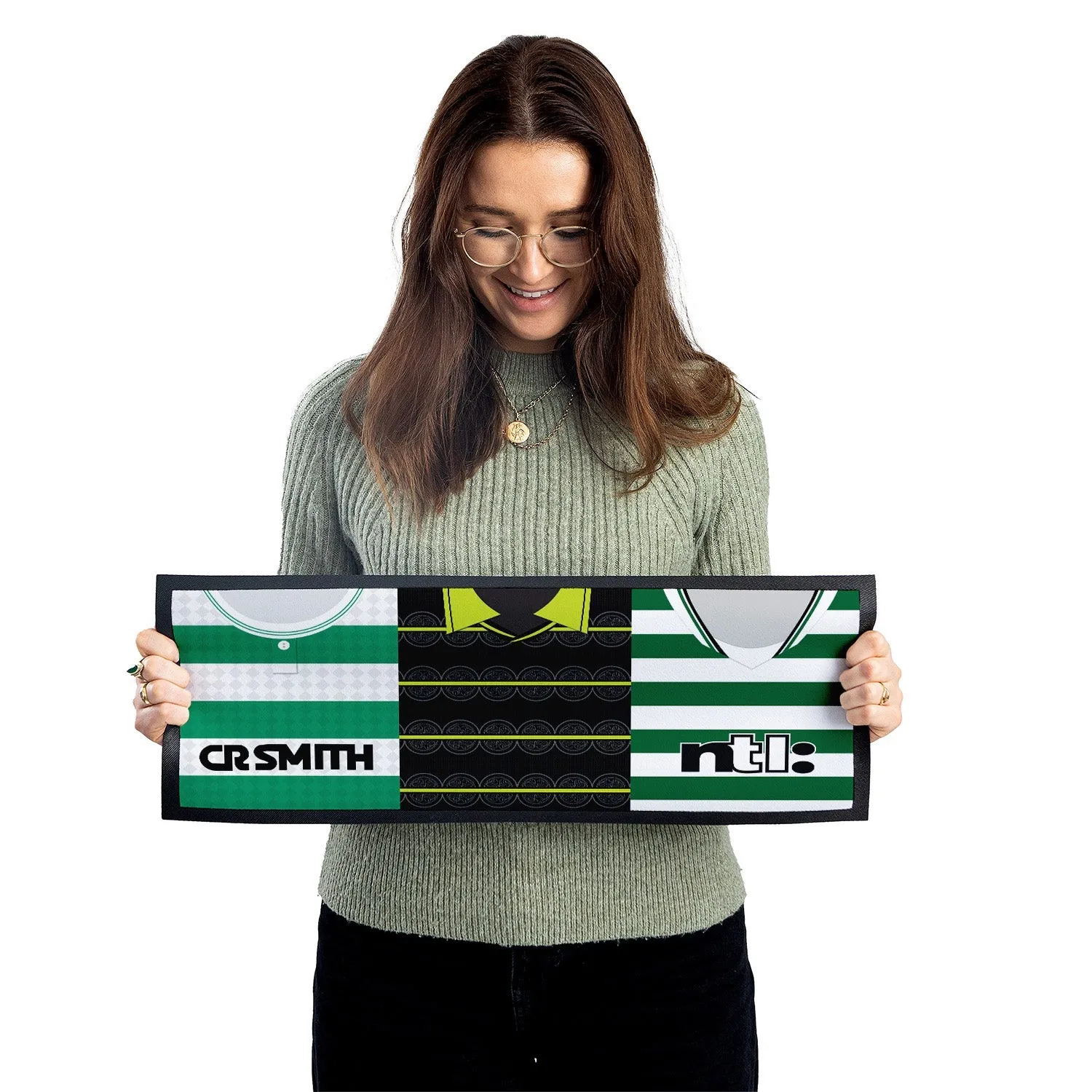 Celtic Retro Style 2 - Retro Football Shirts - Personalised  Bar Runner