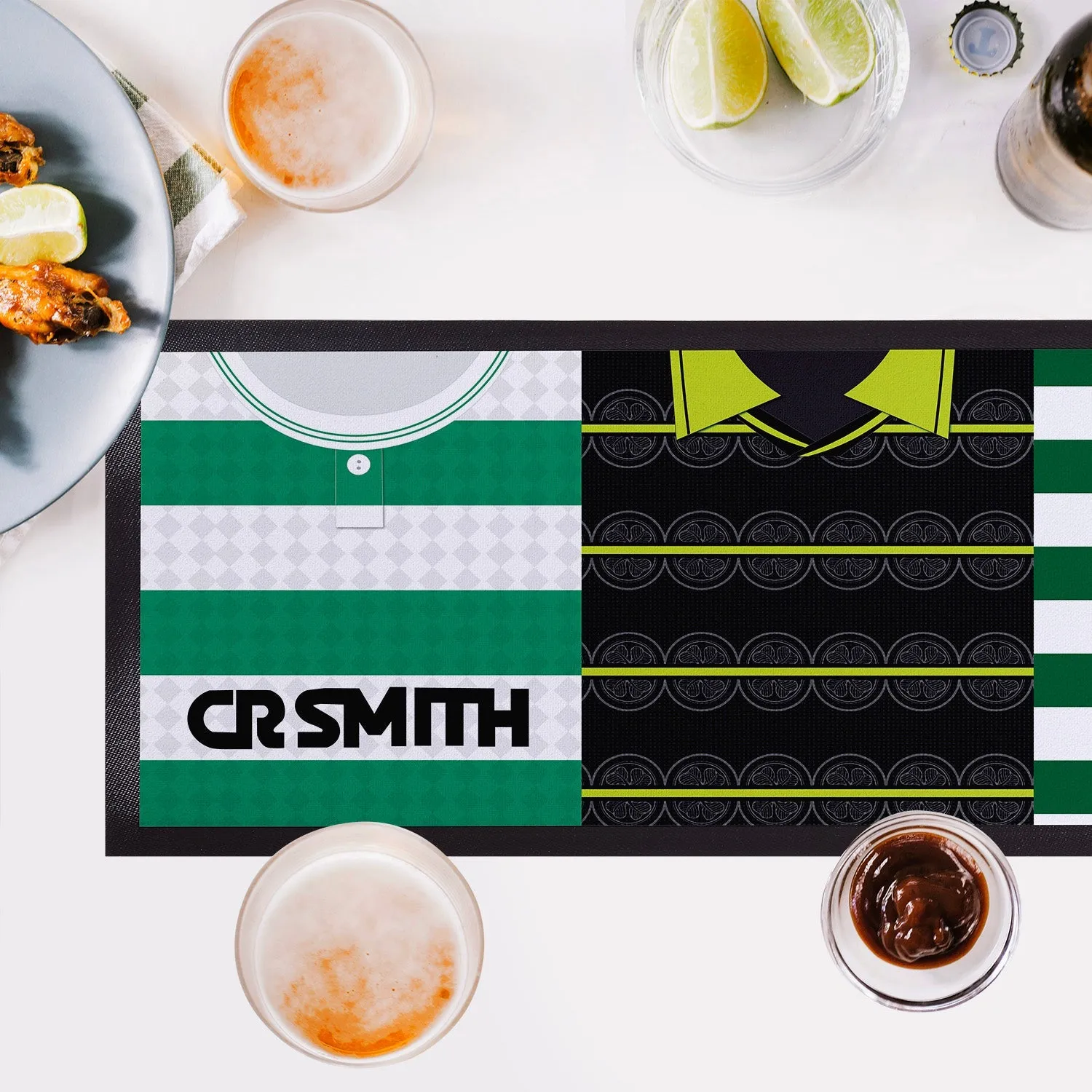 Celtic Retro Style 2 - Retro Football Shirts - Personalised  Bar Runner