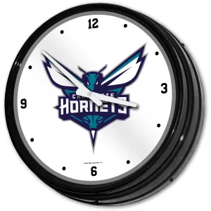 Charlotte Hornets: Retro Lighted Wall Clock