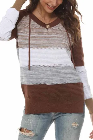 Chicindress Striped Color-Block Knitted Sweater