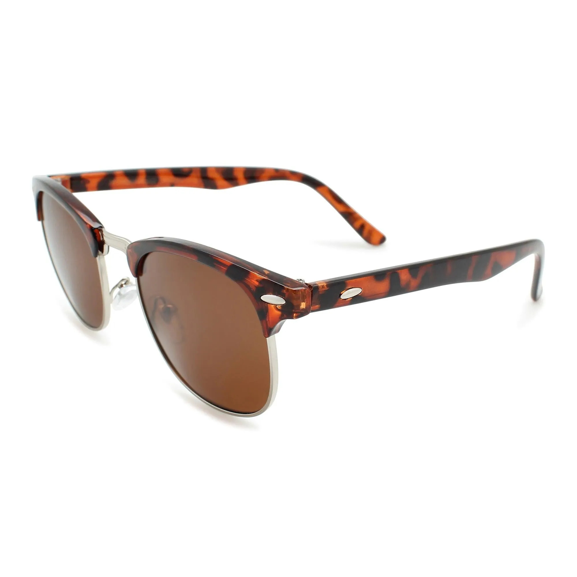 Classic Half Frame Semi-Rimless Polarized Sunglasses | N-8721P