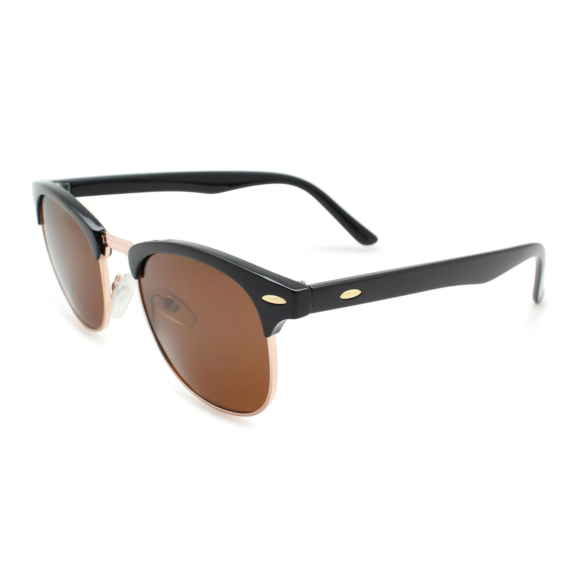 Classic Half Frame Semi-Rimless Polarized Sunglasses | N-8721P