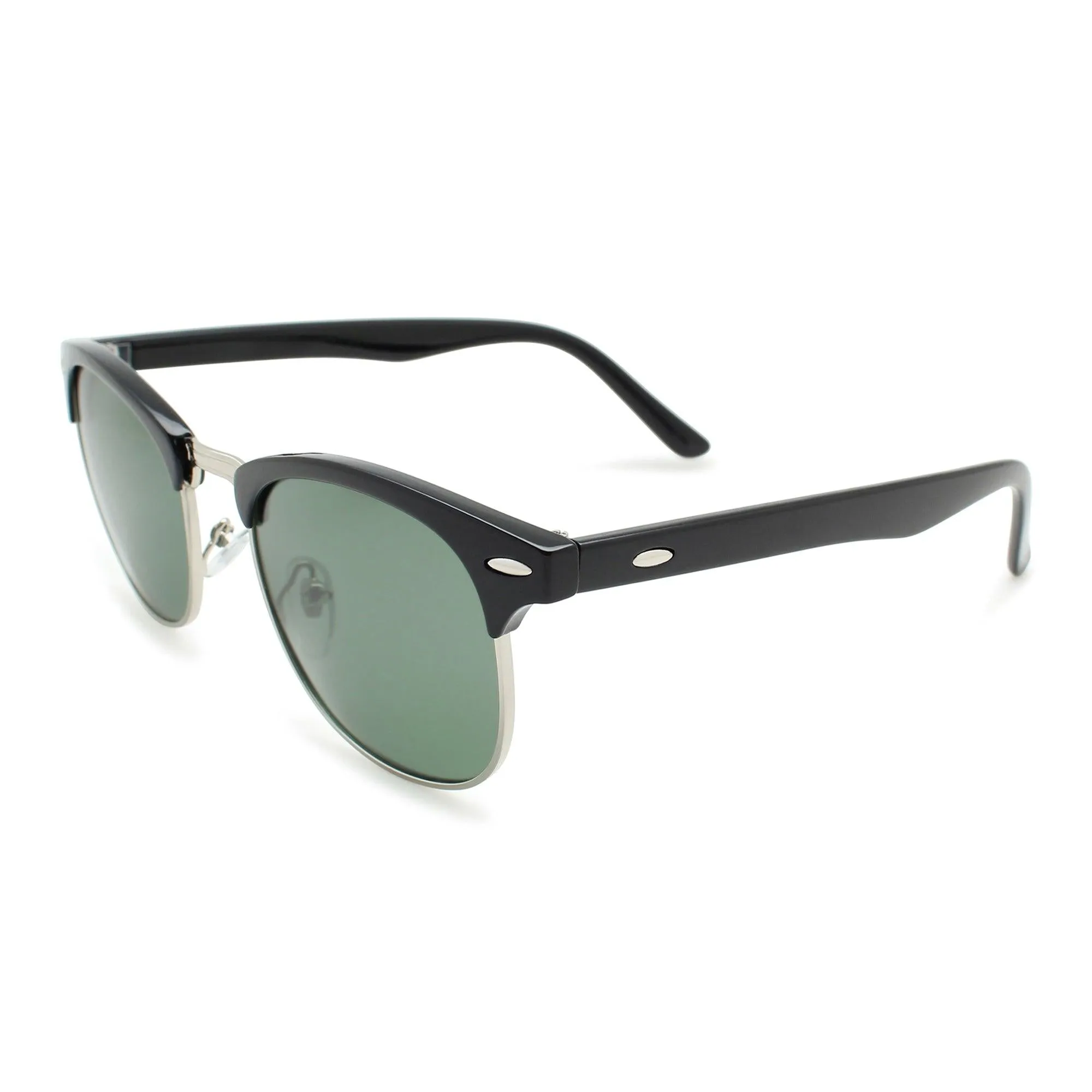 Classic Half Frame Semi-Rimless Polarized Sunglasses | N-8721P