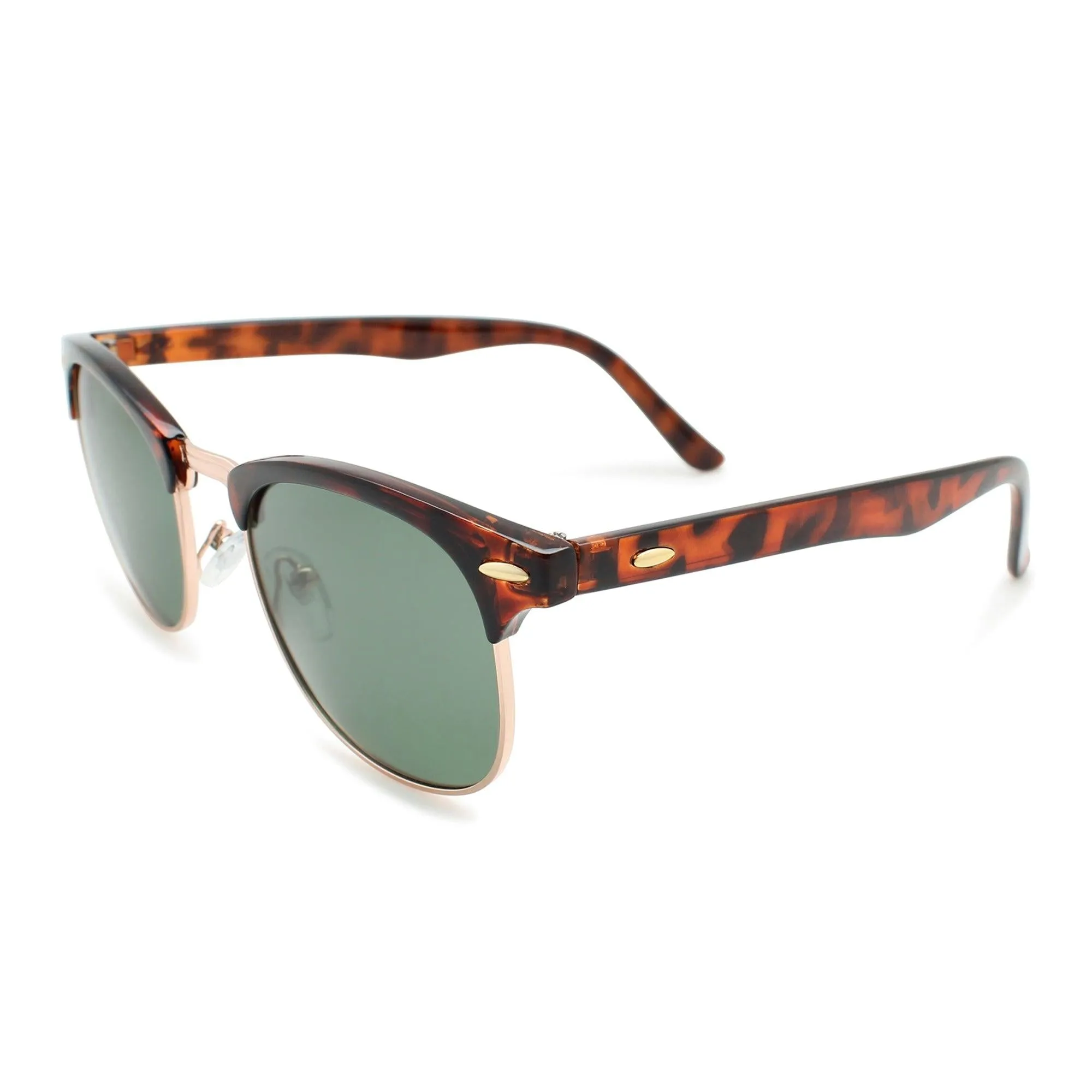 Classic Half Frame Semi-Rimless Polarized Sunglasses | N-8721P