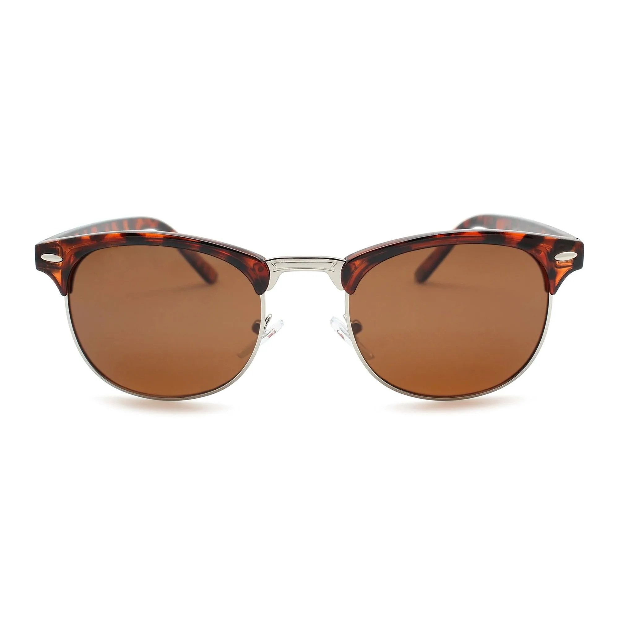 Classic Half Frame Semi-Rimless Polarized Sunglasses | N-8721P