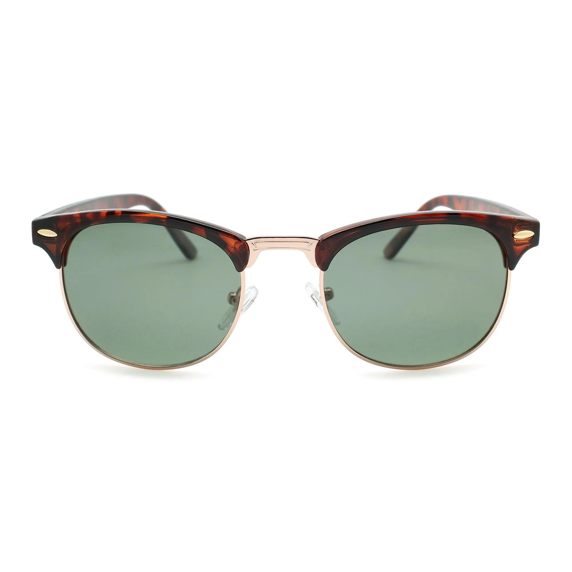 Classic Half Frame Semi-Rimless Polarized Sunglasses | N-8721P