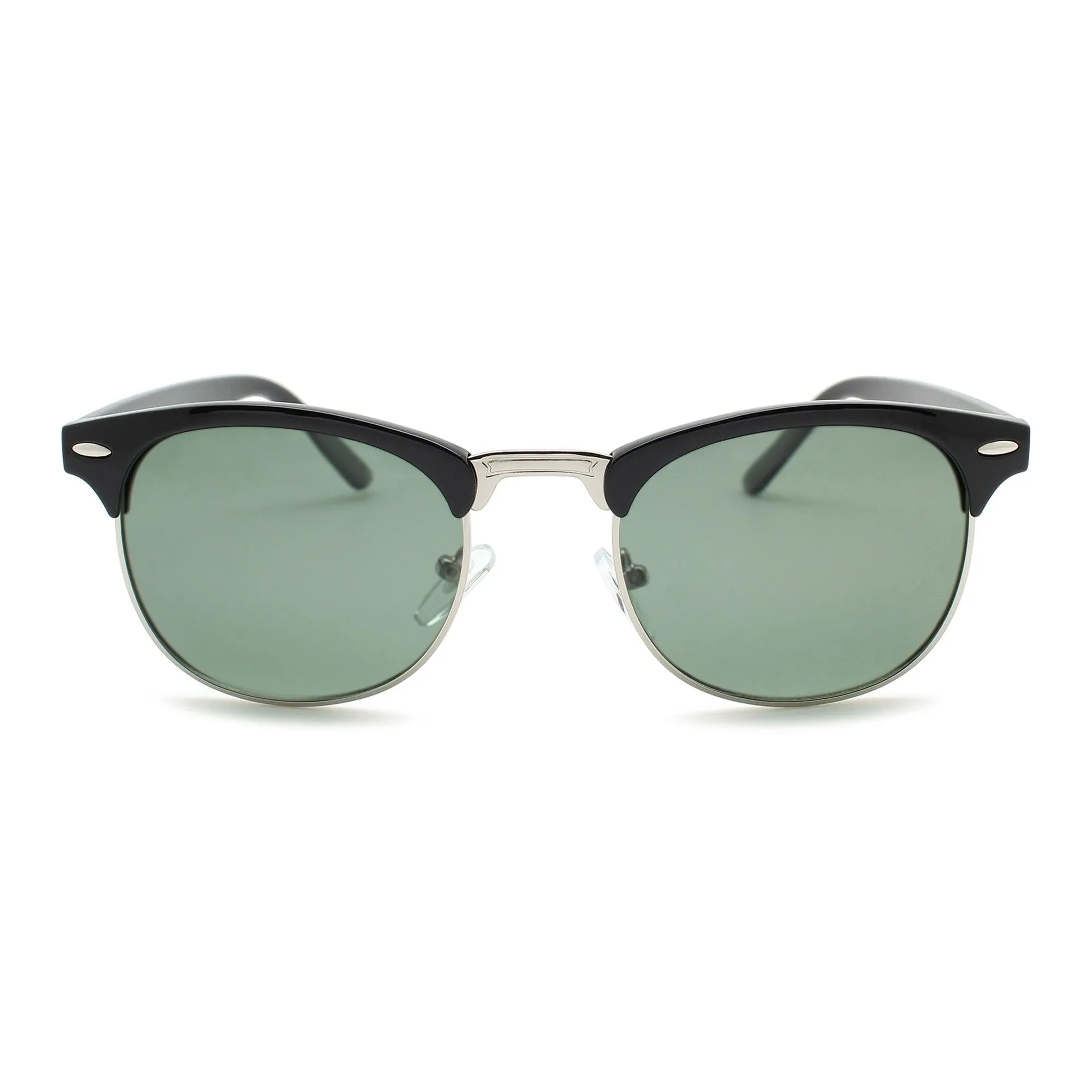 Classic Half Frame Semi-Rimless Polarized Sunglasses | N-8721P