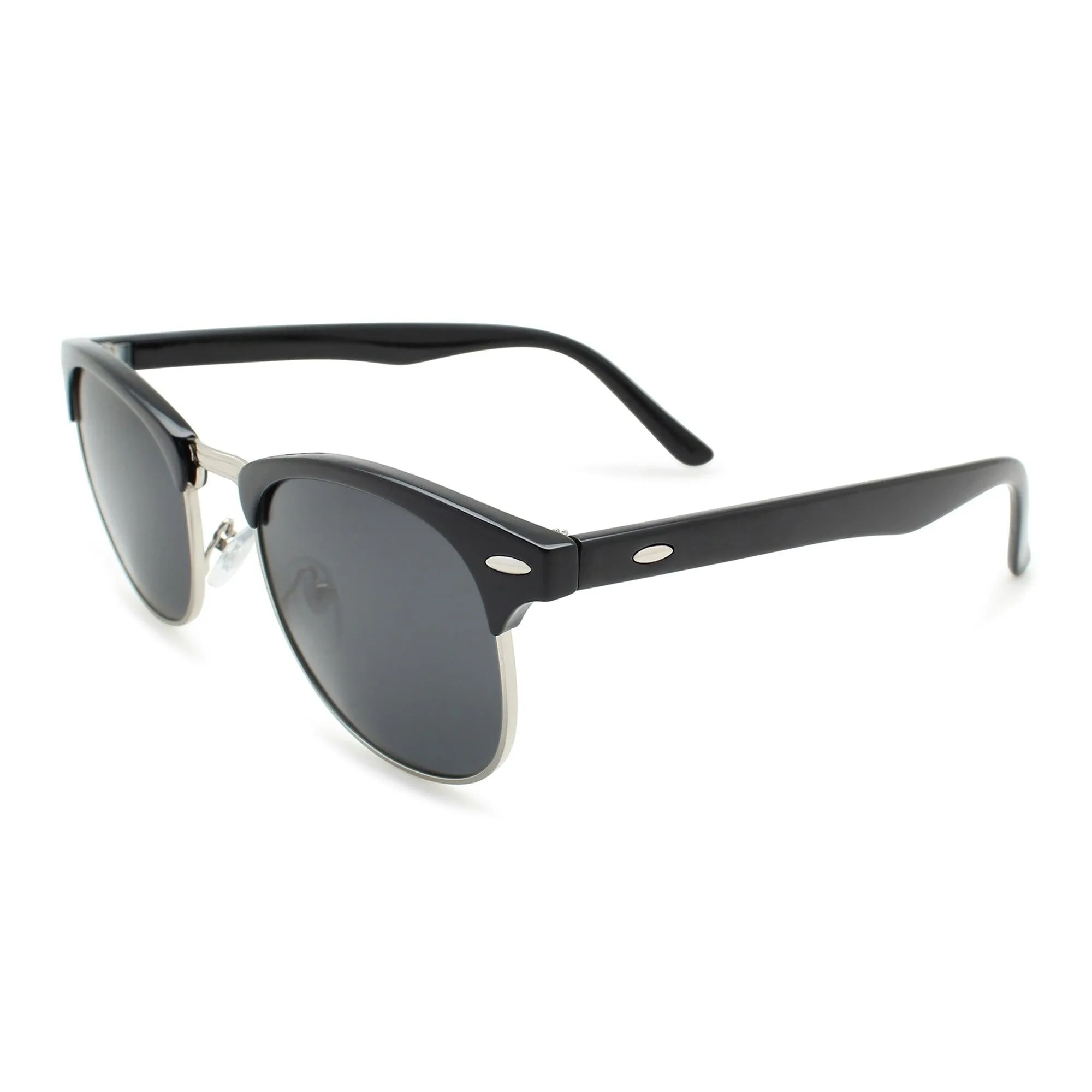 Classic Half Frame Semi-Rimless Polarized Sunglasses | N-8721P