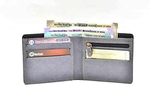 Classy Leather Customized Chained Sling Bag Round   Men's Wallet - Maroon Grey