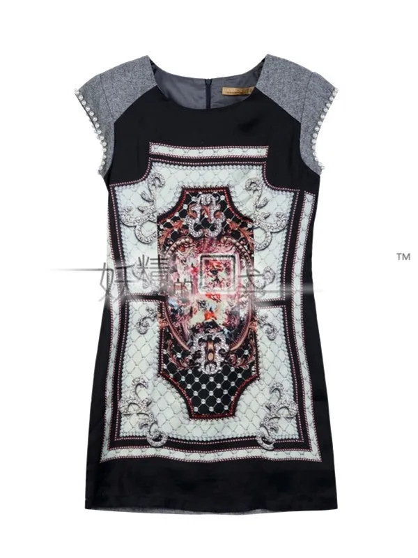 Clearance - pearl sleeves retro wool dress
