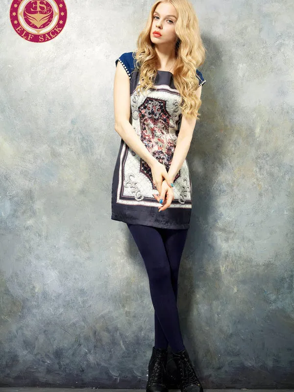 Clearance - pearl sleeves retro wool dress