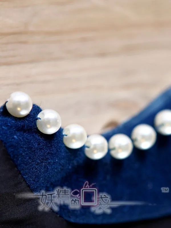 Clearance - pearl sleeves retro wool dress