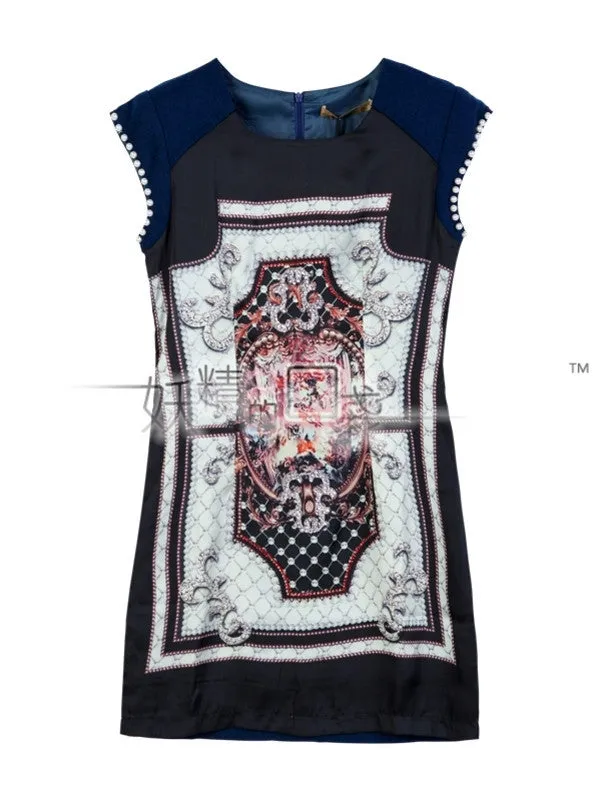 Clearance - pearl sleeves retro wool dress