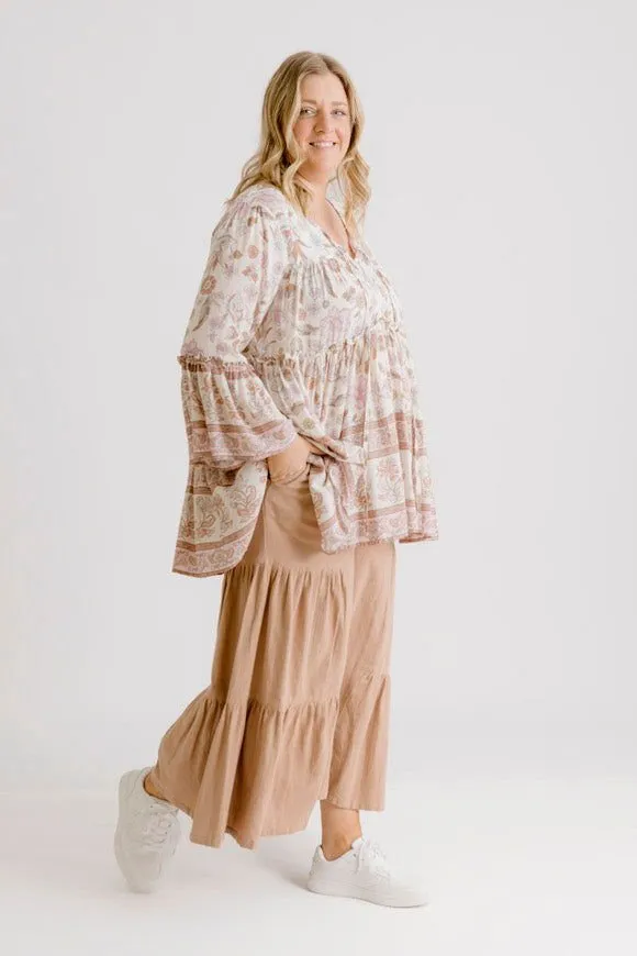 Clementine Printed Top - Blush