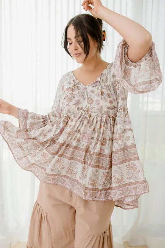 Clementine Printed Top - Blush