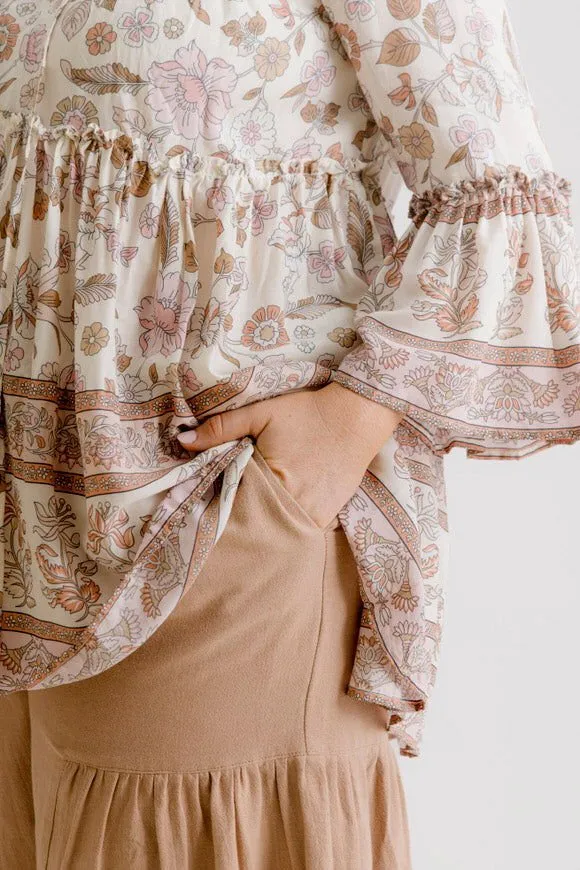 Clementine Printed Top - Blush