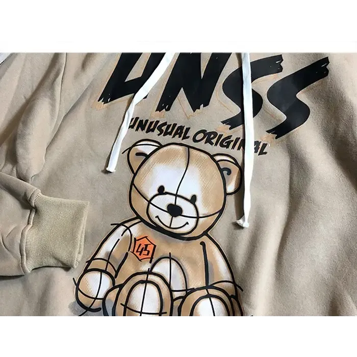 Devil Bear Casual Hoodie from Y2K Streetwear Collection