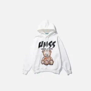 Devil Bear Casual Hoodie from Y2K Streetwear Collection
