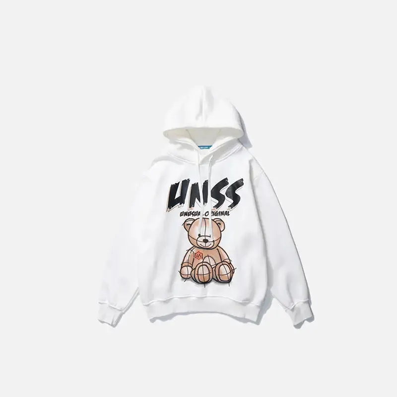 Devil Bear Casual Hoodie from Y2K Streetwear Collection
