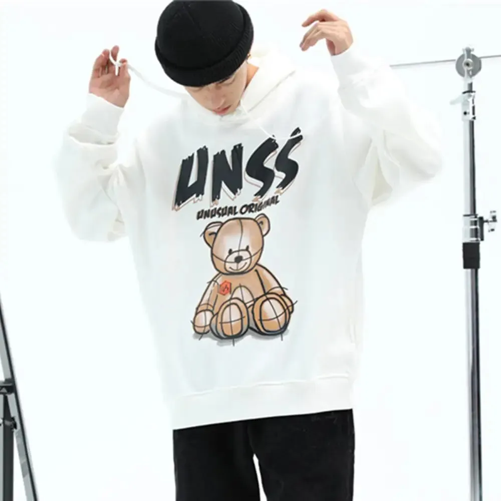 Devil Bear Casual Hoodie from Y2K Streetwear Collection