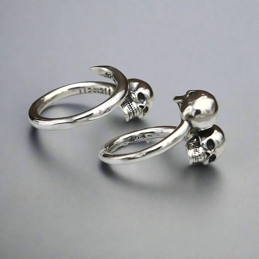 Double Skull Retro Punk Ring