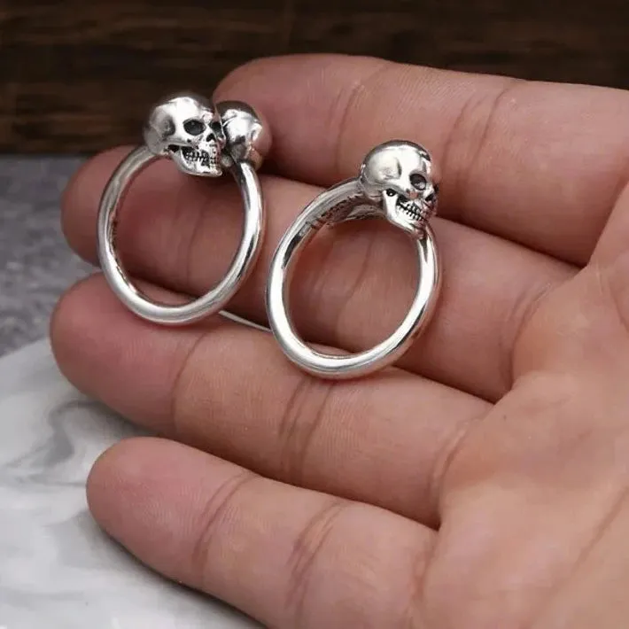 Double Skull Retro Punk Ring