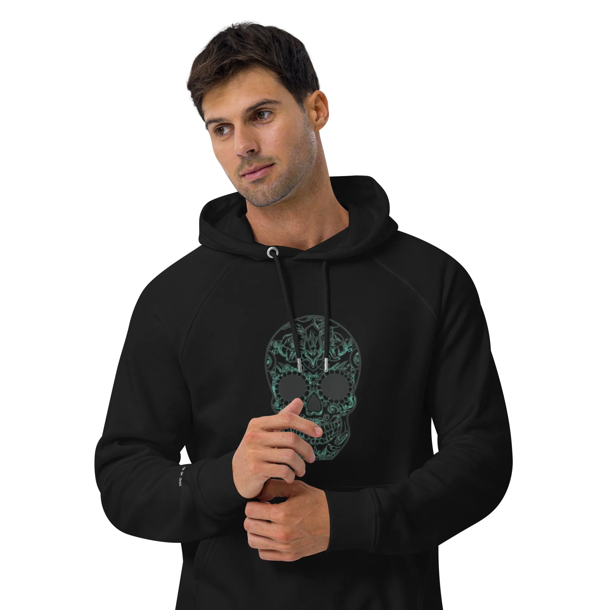 DUO MODERN "Shadowbones" Unisex Eco Raglan Hoodie