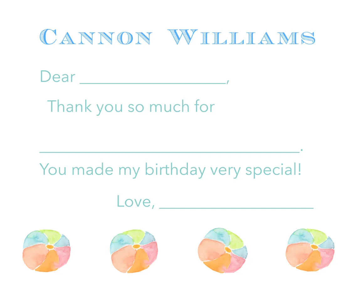 Easy Breezy Beachball Thank You Notes