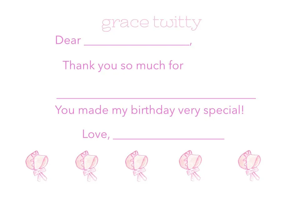 Easy Breezy Bonnet Thank You Notes