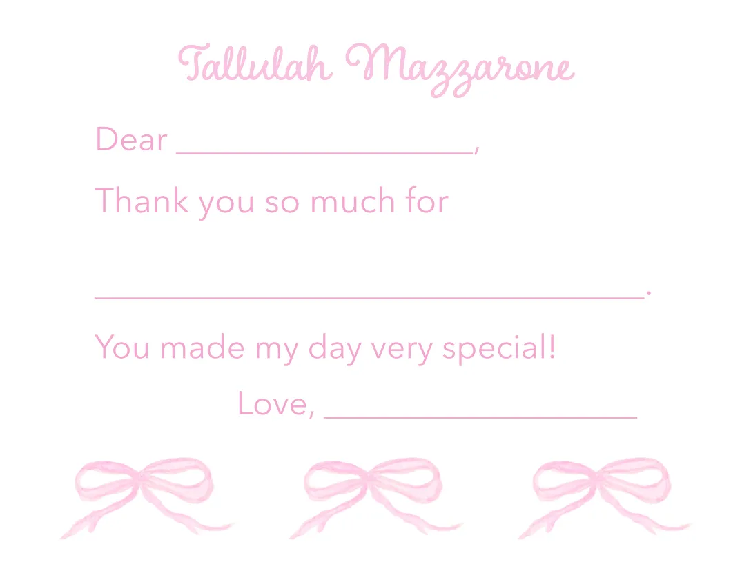 Easy Breezy Bow Thank You Notes
