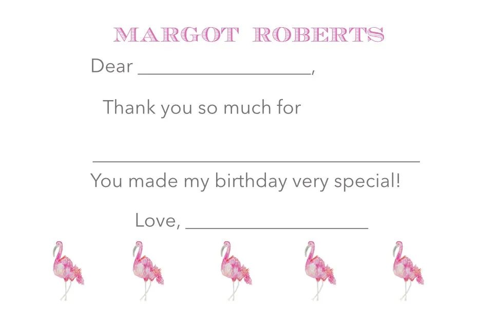 Easy Breezy Flamingo Thank You Notes