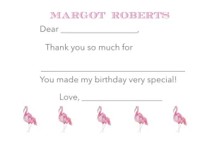 Easy Breezy Flamingo Thank You Notes