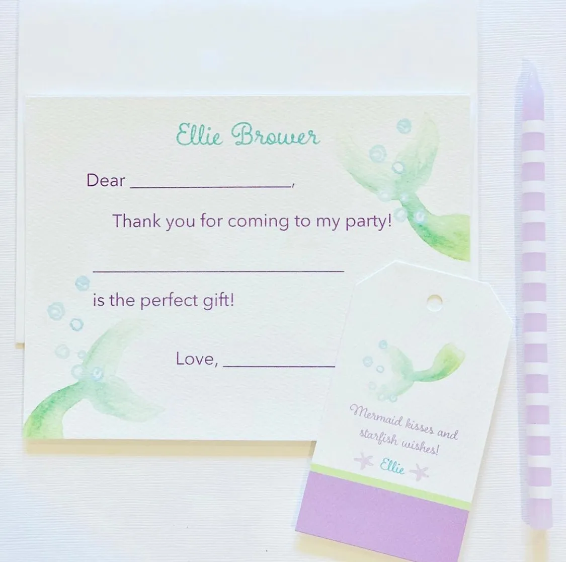 Easy Breezy Mermaid Thank You Notes