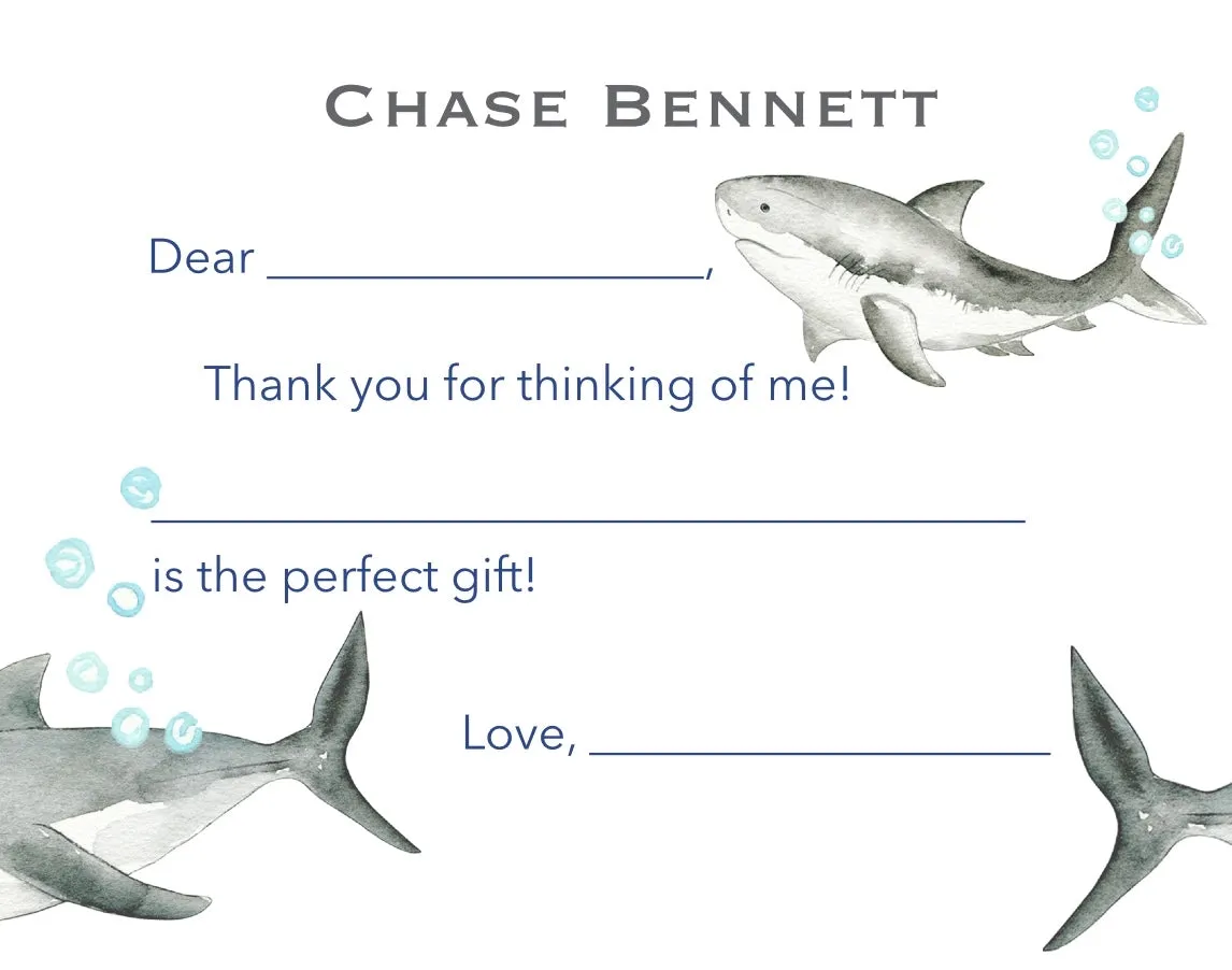 Easy Breezy Shark Thank You Notes